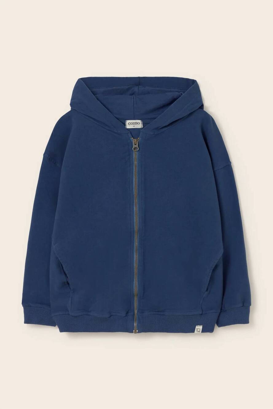 NEW MY LITTLE COZMO boys soft fleece hoodie in navy
